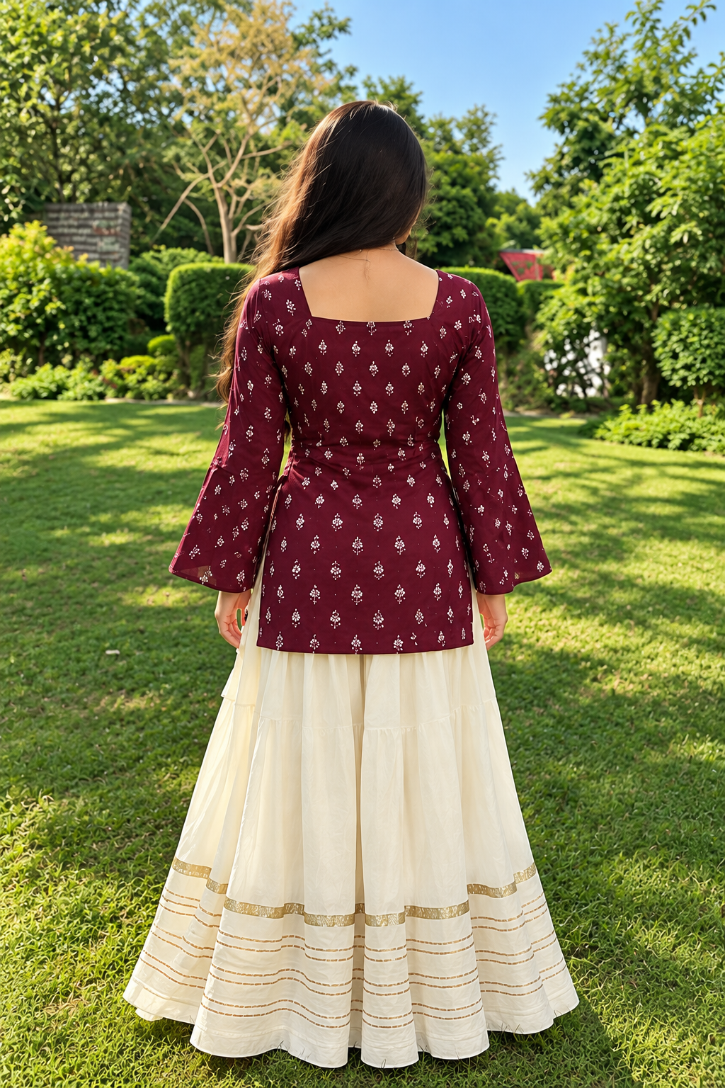 Women's Violet Printed Rayon Kurti