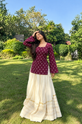 Women's Violet Printed Rayon Kurti