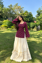 Women's Violet Printed Rayon Kurti