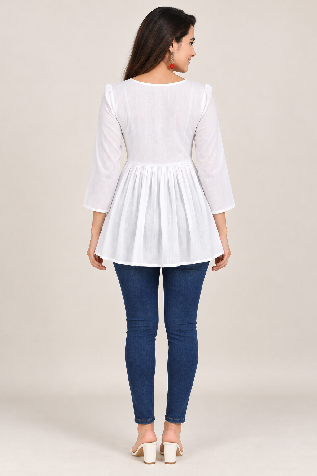 Women's White Rayon Printed Top – Stylish & Comfortable