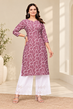 Ria Women’s Printed Crepe Kurti Set – 2 Piece Ethnic Wear Set