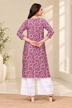 Ria Women’s Printed Crepe Kurti Set – 2 Piece Ethnic Wear Set